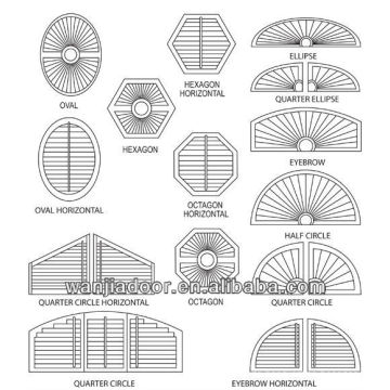 Fensterläden aus PVC-Innen-Dekorativ-Verstellbarem Oktogon